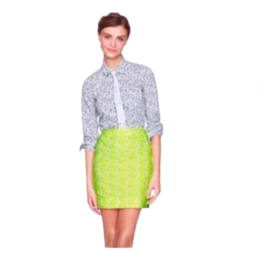 J. Crew Neon Embroidered Mini Skirt Size 2 - Picture 5 of 11